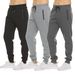 Men's Fleece-Lined Jogger Pants With Zipper Pockets, Slim Fit Tapered Athletic Pants For Gym & Running Black/Light Grey/Dark Grey/Navy_viptrois.com