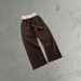 Men's Clothing Autumn And Winter Plus Velvet Sweatpants Women Elastic Waist Drawstring Sports Letter Embroidery Loose Straight Women's Casual Trousers_viptrois.com