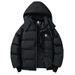 Men's Clothing Couple Cotton Padded Winter Hooded Loose Versatile US Embroidered Solid Color Windproof And Cold Resistant Cotton Coat_viptrois.com