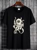 Steampunk Octopus Kraken Cthulhu Mens Cotton T-Shirt Tee Top Summer Stretched Graphic Versatile Soft Unisex Streetwear Homme Casual Comfortable_viptrois.com