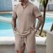 Men's Clothing Summer New Style Henry Stand Up Collar Open Tube Sports Breathable Casual Men's Suit_viptrois.com