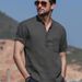 Men's Clothing Retro Stand Collar Cotton And Linen Shirt Men's Casual Simple Short Sleeve Thin Linen Shirt One Piece_viptrois.com