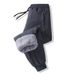 Men's Winter Thermal Pants With Fleece Lining, Windproof & Knee Protection, Elastic Cuffs (Black, Grey, Regular & Plus Sizes)_viptrois.com