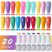Arte Clavo 20Pcs 15ML Color Gel Nail Polish Set Semi Permanent Soak Off UV Gel Varnish Nail Base Top Coat Art Manicure Kit_viptrois.com