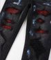Men's Clothing jeans high street fashion brand black ripped patch red diamond stretch retro pants _viptrois.com