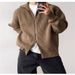 M-2XL Men's Clothing Popular Cardigan Sweater Men 2024 Heavy Craft Korean Version Stand Collar Solid Color Large Size Knitted Sweater Men's Coat Trend_viptrois.com