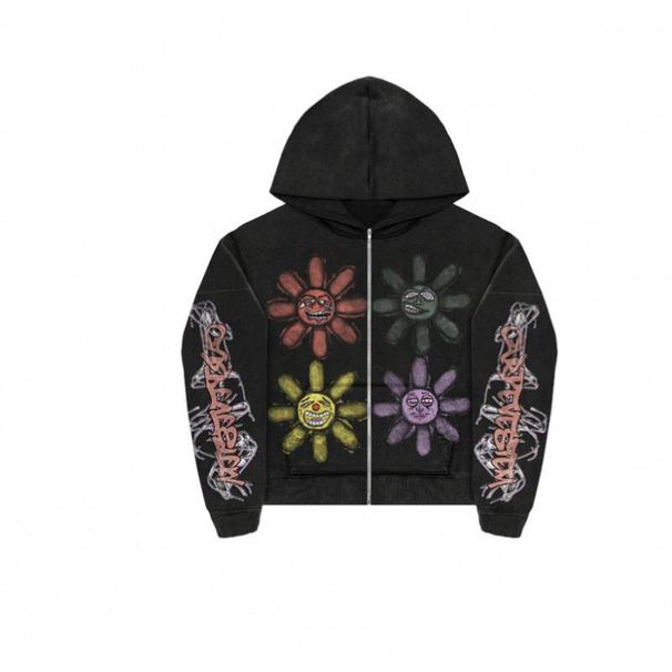 Gothic Streetwear Hoodie – Oversized Dark Aesthetic With Vintage Print & Kangaroo Pocket (XS-2XL, 85% Polyester, Unisex Pullover)_viptrois.com