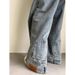 American High Street Reverse Fit Jeans - Hip Hop Baggy Denim Pants For Men With Distressed Wash_viptrois.com