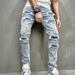 Men's Slim Fit Stretch Jeans Ripped Skin Jeans Trendy Brand High Street European American Cross Border Foreign Trade Denim_viptrois.com