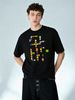 Abstract Colorful Maze Cartoon Graphic Cotton T-Shirt Men's Casual Streetwear Tee_viptrois.com