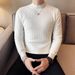 Autumn And Winter New Long Sleeved Knitted Sweater, Men's Slim Fit Round Neck Base Sweater_viptrois.com