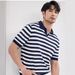 Men's Clothing Retro Color Matching Lapel Polo Sweater Top Men's Summer Striped Short Sleeved Paul T Shirt_viptrois.com