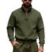 Cross-border Winter Heavy Velvet Logo Casual Solid Color Simple Outdoor Sports Loose Stand-up Collar Sweater Men_viptrois.com