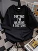 Funny Matching Halloween Gifts Idea Pretend I'm Wearing A Costume T-Shirt, Unisex-Adult, Black, Small, Short Sleeve T-Shirt For Women Casual Streetwear Summer Fashion Women Print Round Neck Short Sleeve Stretched Unisex Casual Soft Designer Clothes_viptrois.com