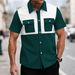 Men's Clothing European And American Summer New Men's Hot Selling Waffle Lapel Four Breasted Double Pocket Color Matching Casual Short Sleeved Shirt_viptrois.com