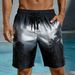 Men's Quick-Dry Beach Shorts With Tropical Palm Tree Wave Print, Breathable Casual Swim Trunks For Summer Vacation_viptrois.com