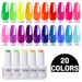Clou Beaute 20pcs Gel Nail Polish Set Color 15ml White Glass Bottle Nail Art Kit Semi Permanent Gellack Nail Varnish_viptrois.com