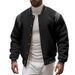Men's Heavyweight Velvet Baseball Jacket – Stand Collar Flight Bomber (Navy Blue, Big Red, Black, Light Gray, Dark Gray, Apricot, S-XXXL)_viptrois.com