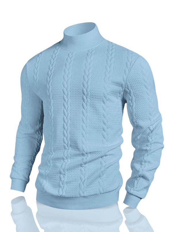 Men's High Neck Knit Sweater Winter Cable Pullover Slim Fit Long Sleeve Casual Warm Turtleneck Jumper For Autumn_viptrois.com