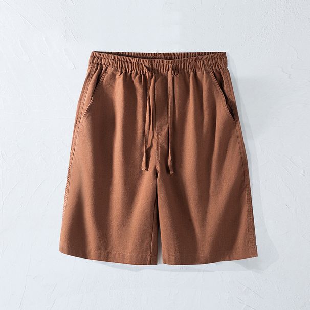 Men's Clothing New Casual Cotton And Linen Shorts New Linen Loose Drawstring Versatile Straight Solid Color Breathable Soft Linen Pants_viptrois.com