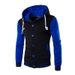 Loom Cross-Border Source European And American Hooded Baseball Shirt Men's Slim Fit Cardigan Short Fleece Sweatshirt W869_viptrois.com