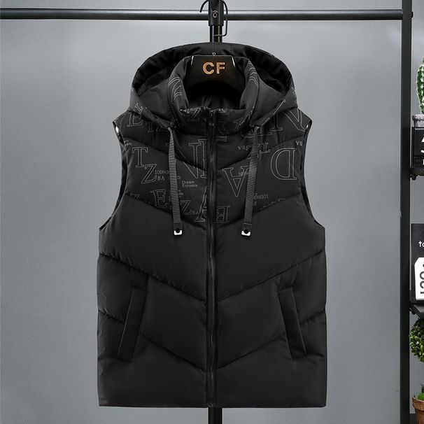 New color blocked vest for men in autumn and winter, trendy down cotton thick warm vest, oversized camisole jacket_viptrois.com