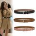 Designer leather belt women's jeans with all-in-one trim slim belt simple fashion with coat black waistband_viptrois.com