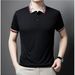 Men's Clothing Summer Men's Short Sleeved Polo Shirt Business Casual Jacquard Lapel T Shirt Ice Silk Breathable Casual All Match Polo Shirt_viptrois.com