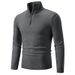 Men's Semi-Turtleneck Sweater - Soft Knit Pullover With Cable Stitch Design, Machine Washable, 10 Classic Colors (M-3XL)_viptrois.com