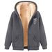 Men's Fleece Hooded Sweatshirt Winter Warm Pullover Fleece-Lined Jacket Casual Zipper Hoodie For Men_viptrois.com