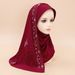 Women's Hijab ladies' pullover headscarf solid color bamboo cotton hard hat brim hot diamond wrap scarf_viptrois.com