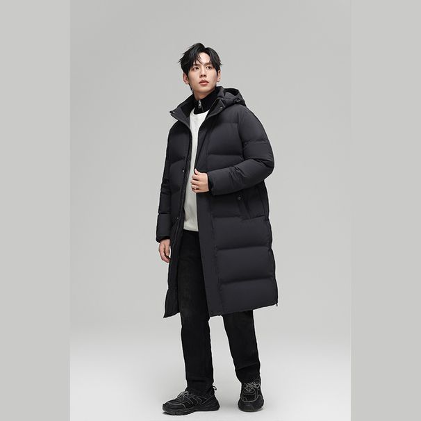 Men's Clothing White Goose Down Winter New Mid Length Down Jacket Men's Long Over Knee Thickened Korean Version Student Youth Chinese Opera Jacket_viptrois.com