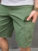Men's Casual Distressed Denim Cargo Shorts - Mid Waist Slim Fit Stretch Cotton Army Green Streetwear_viptrois.com