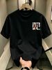 100% Cotton Men Oversized T-shirt Rainbow Gradient ABC Monogram With Stripes Print Crew Neck Short Sleeve Streetwear Tee_viptrois.com