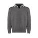 Oversized Knit Polo Shirt – Fake Two-Piece Design, V-Neck Preppy Style, Breathable & Stretchable (Gray/Beige) – Old Money Aesthetic_viptrois.com
