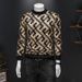 Autumn And Winter New Trendy Warm Semi-turtleneck Sweater Men's Fashion Statement Knitwear Sweater_viptrois.com