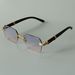 Unisex Square Glasses Rimless Cut Edge Sunglasses Women's Fashion Glasses Gradual Color Sunscreen Sunglasses_viptrois.com