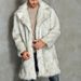 Men's suit collar imitation fur long coat coat_viptrois.com