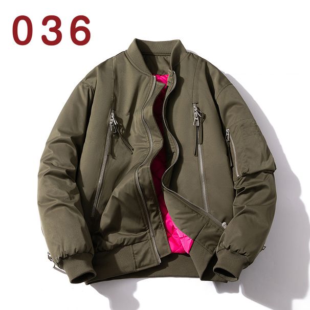 Men's Clothing Winter New Workwear Zipper Baseball Collar Men's Street Fashion Cool Coat Warm Pilot Jacket_viptrois.com