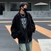 Silhouette Hooded Cardigan Sweatshirt Men's Autumn Short Shoulder Padded Casual Sports Jacket Top_viptrois.com