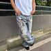 AC Style Graffiti Print Metal Decor Jeans – Unisex Distressed Denim Pants With Patchwork (S-XXXL)_viptrois.com