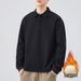 Nordmann Shanggu Clothing Autumn Winter New Men's Fleece Lined Turn-down Collar Long Sleeve Polo Shirt Japanese Style Loose_viptrois.com