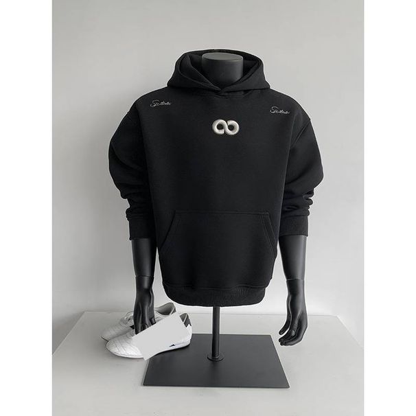 Unisex Streetwear Hoodie – Minimalist Pullover With Subtle Jacquard (M-3XL) | 85% Cotton For All-Season Comfort_viptrois.com