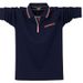 New Autumn Winter Plus Cotton Zipper Turn-Down Collar Long Sleeve T-Shirt Men's Large Size Fat Man Polo Shirt Wholesale_viptrois.com