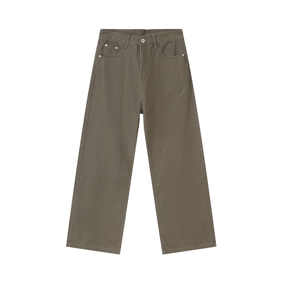 Men's Clothing | 2024 Summer New Products Cleanfit High end Drape Dark Brown Jeans_viptrois.com