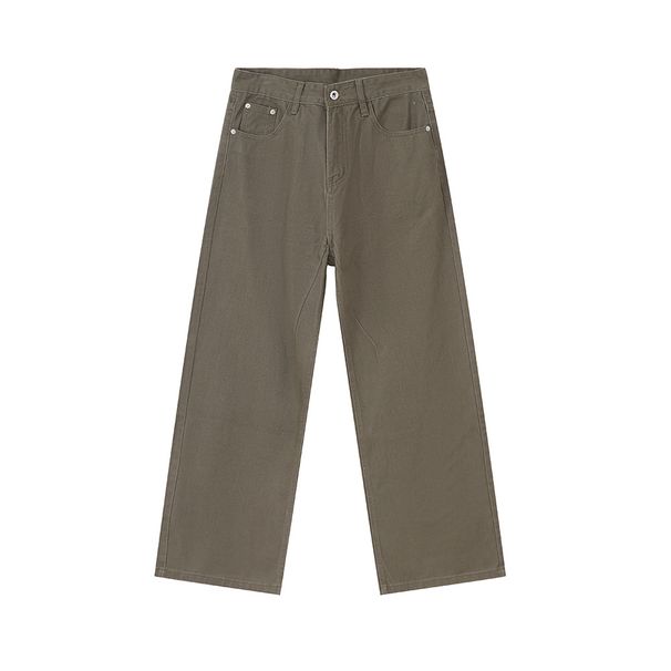 Men's Clothing | 2024 Summer New Products Cleanfit High end Drape Dark Brown Jeans_viptrois.com