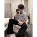 American Trendy Brand Design Sense Letter Short-sleeved T-shirt Men's Summer Cotton Loose Couple Short-sleeved T-shirt Top_viptrois.com