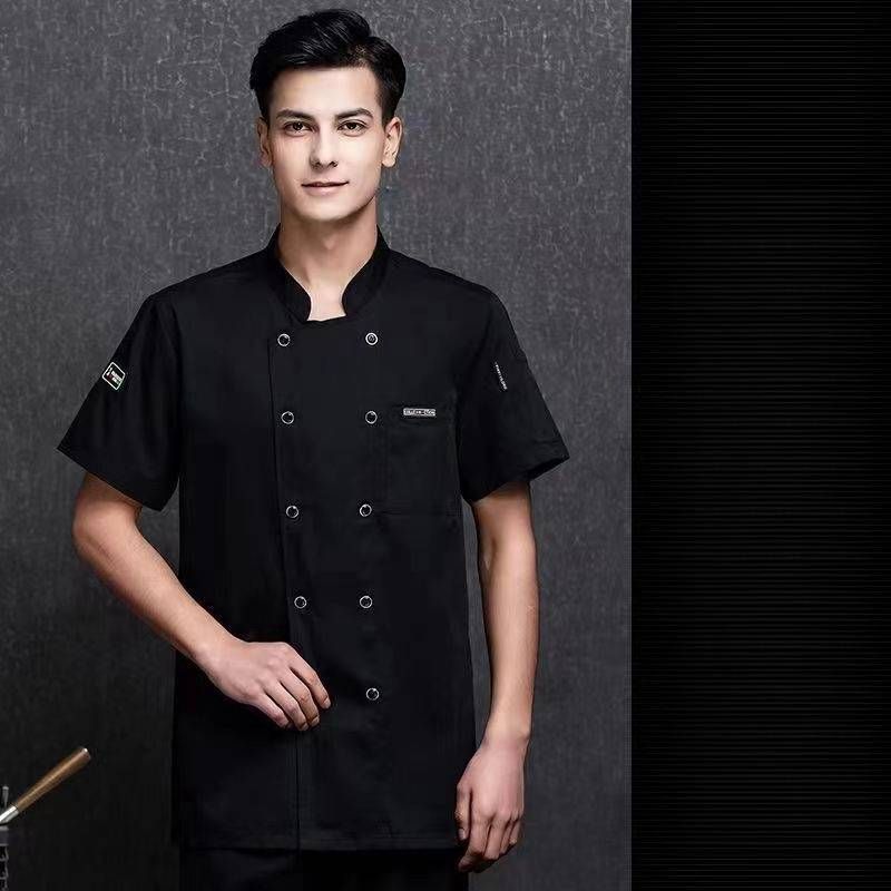 Men's Clothing chef clothes catering hotel restaurant kitchen clothes long and short sleeves breathable work clothes_viptrois.com