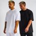 Men's Clothing Premium Heavyweight 100% Cotton Oversized Men's T-Shirt - Relaxed Fit Drop Shoulder Streetwear Tee In White & Black (240g/300g)_viptrois.com