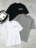 100% Cotton Men's 3-Pack T-shirts Mixxi Text With Daisy Floral Print Crew Neck Short Sleeve Casual Tops In Black White Gray_viptrois.com